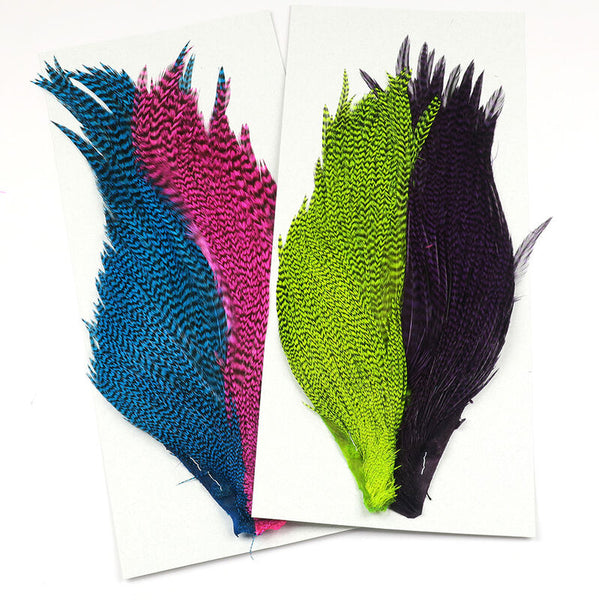 Hareline Salmon/Steelhead 4 Color Dyed Grizzly Starter Cape Set