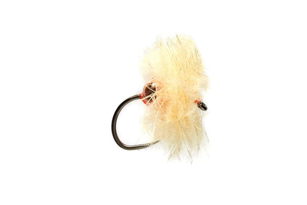 Olsen's Tungsten Taco Egg Fluorescent Peach Barbless